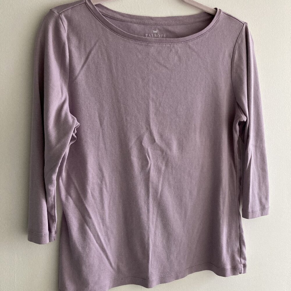 Talbots 3/4 sleeve Boatneck Tee